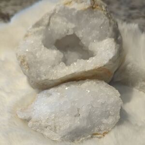 Natural White Geode Crystal Decor